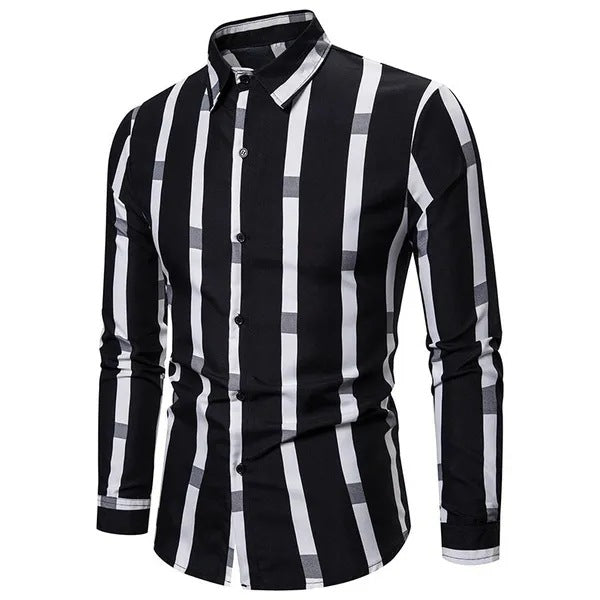 Men's Plus Size Lapels Business Slim-fit Long-sleeved Shirt