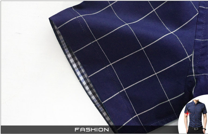 Men's Casual Short Sleeve Plaid Shirt