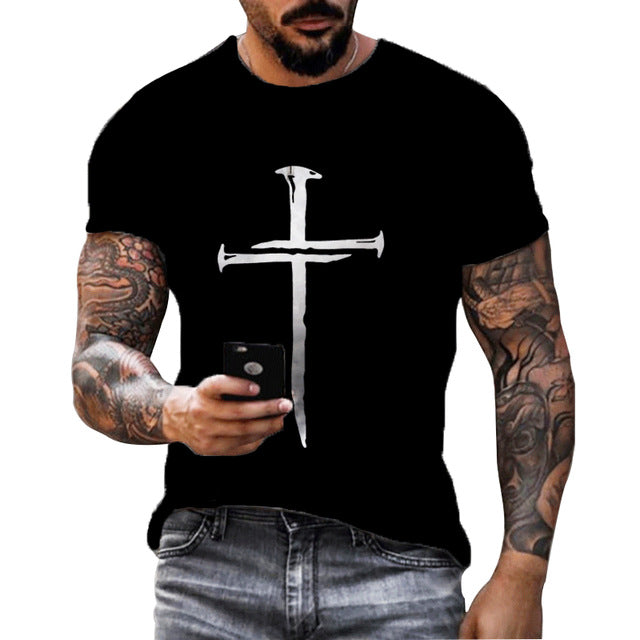 Dynamic Summer 3D Printed Hip Hop Men's Sports Tee