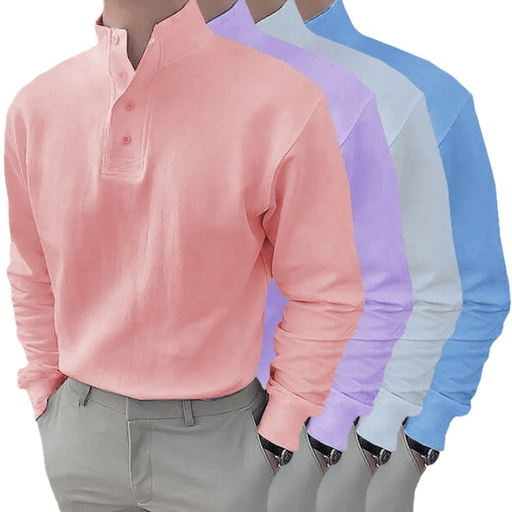 Gentleman's Stand-up Collar Long-sleeved Shirt