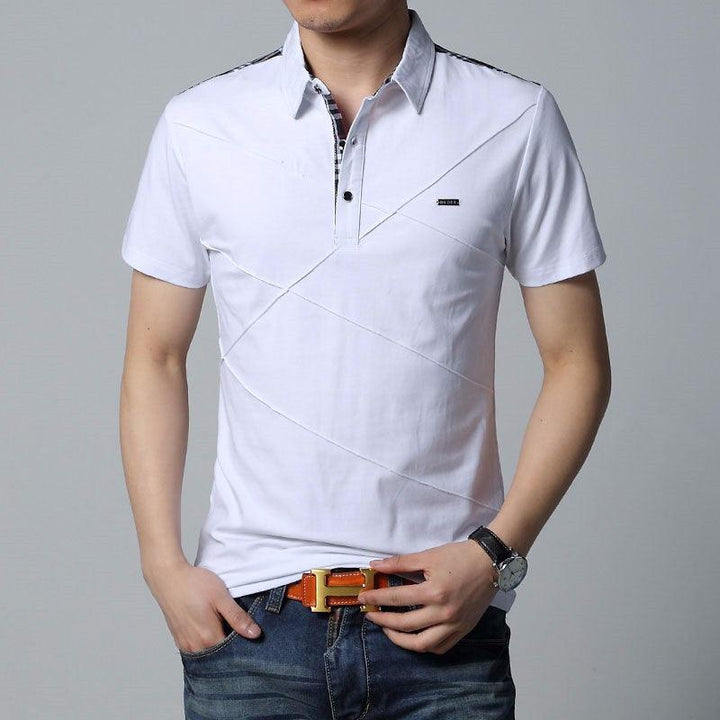 Summer Collar Short Sleeve Cotton Shirt - Clevecorner
