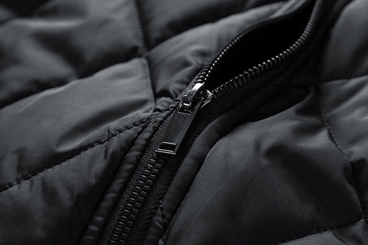 Monochrome Cotton-Padded Coat with European and American Style