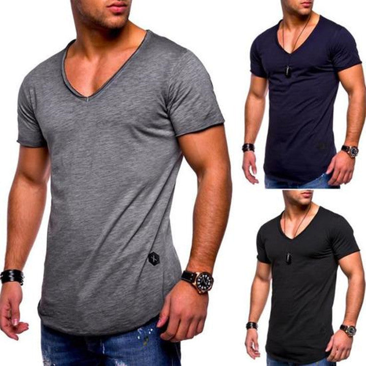 Youthful Men's V-Neck Short-Sleeved Shirt