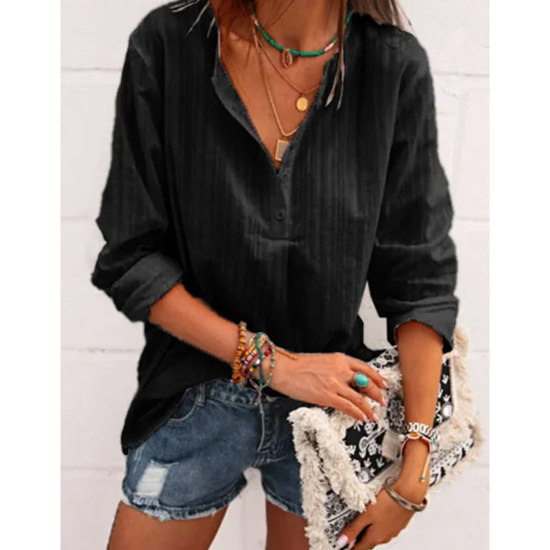 Solid Color Cotton Linen Top