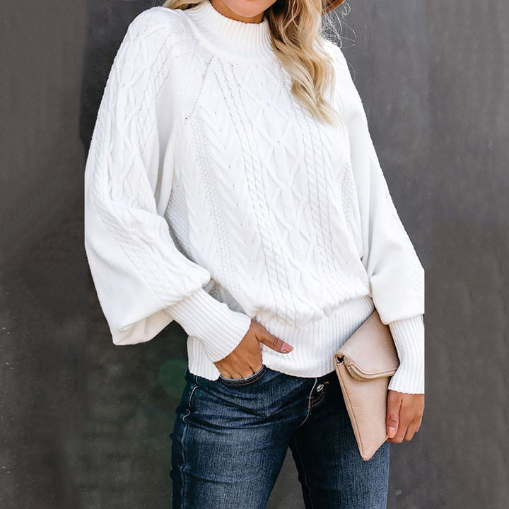 Ladies Loose Long-sleeved Knitted Solid Color Sweater