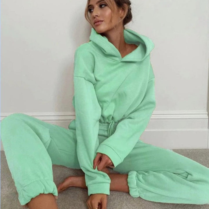 Women's Jogging Ensemble Set Long Sleeve Hoodie & Comfy Sweatsuit