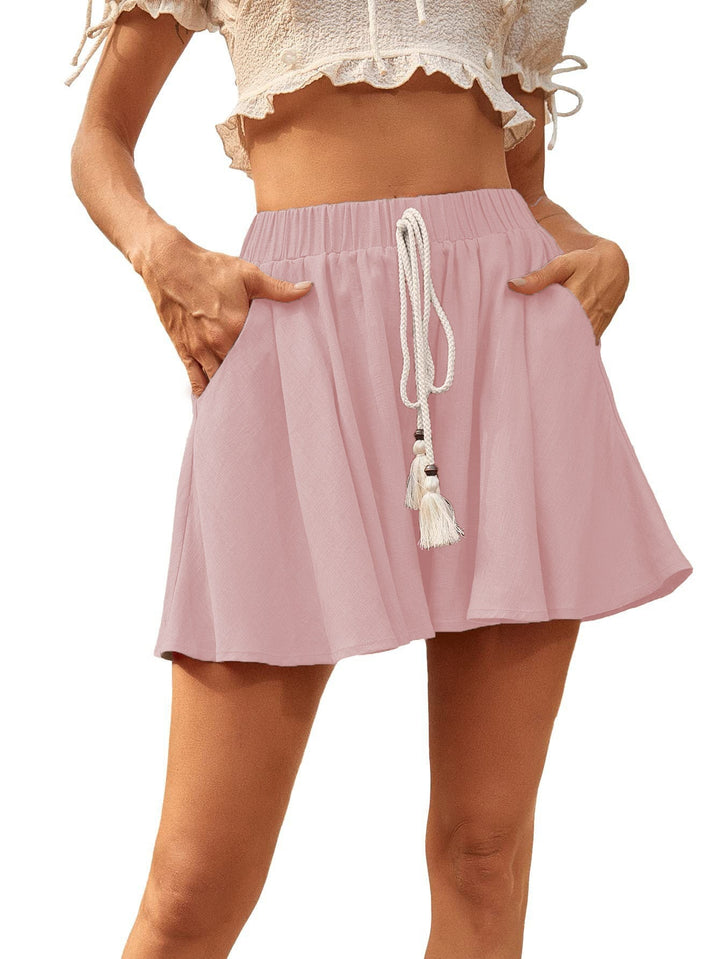 Drawstring Comfortable Cotton Linen Shorts