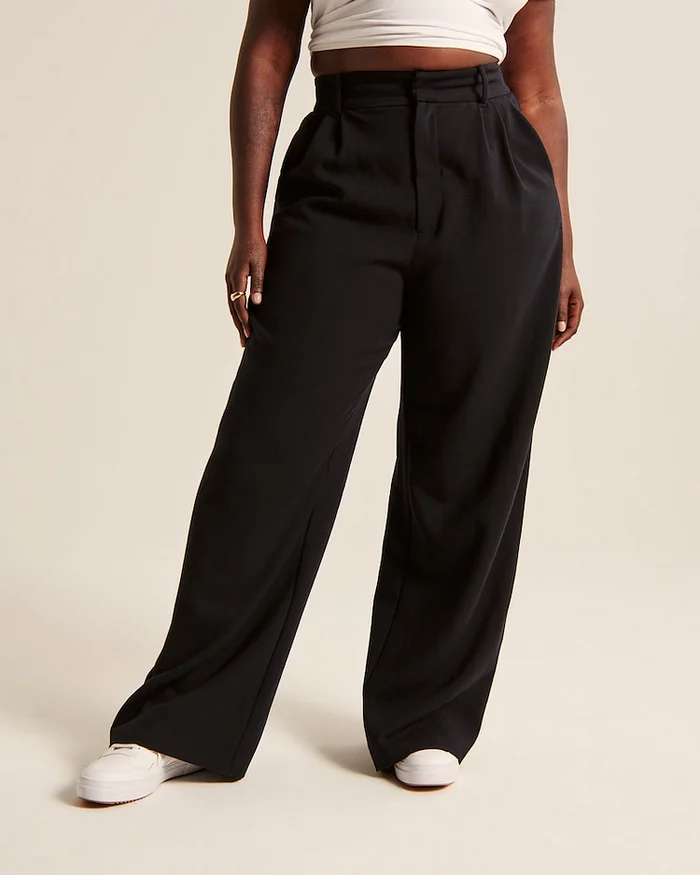 Clevecorner™ High Waist Tailored Wide Leg Pants
