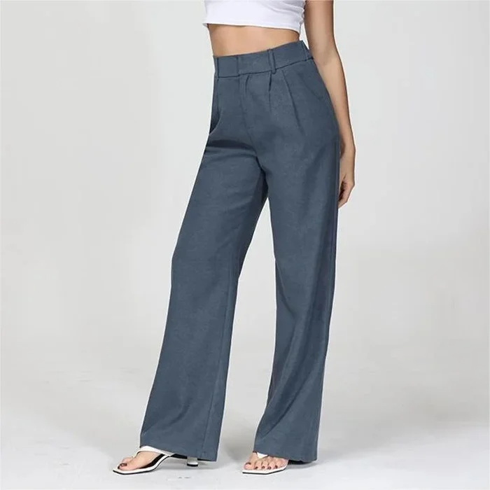 Clevecorner™ High Waist Tailored Wide Leg Pants