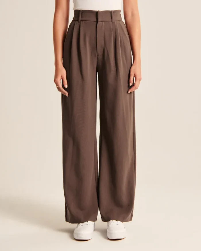 Clevecorner™ High Waist Tailored Wide Leg Pants