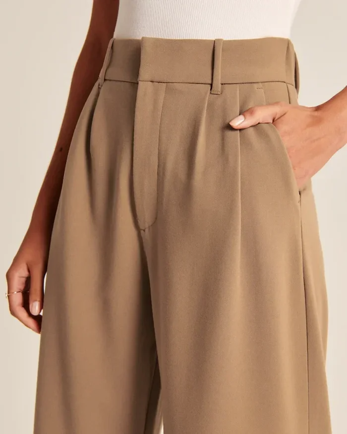 Clevecorner™ High Waist Tailored Wide Leg Pants