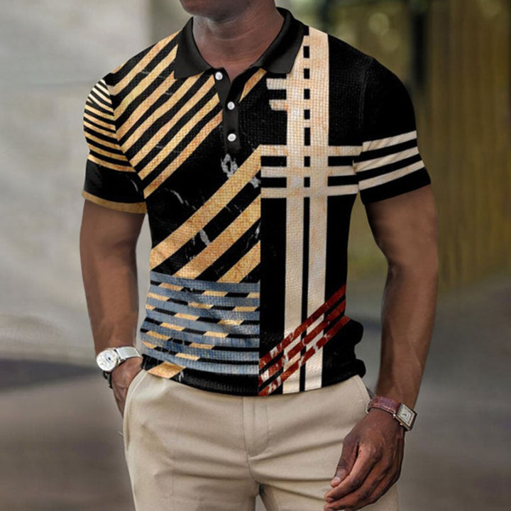 3D Digital Print Men's Lapel Short Sleeve Shirt