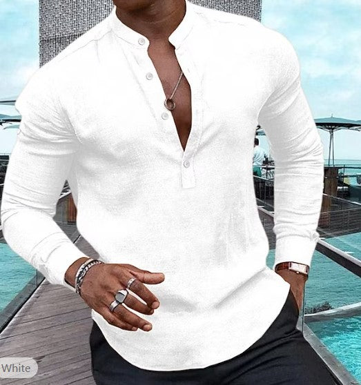 Classic Fit Vintage Long Sleeve Shirt for Men