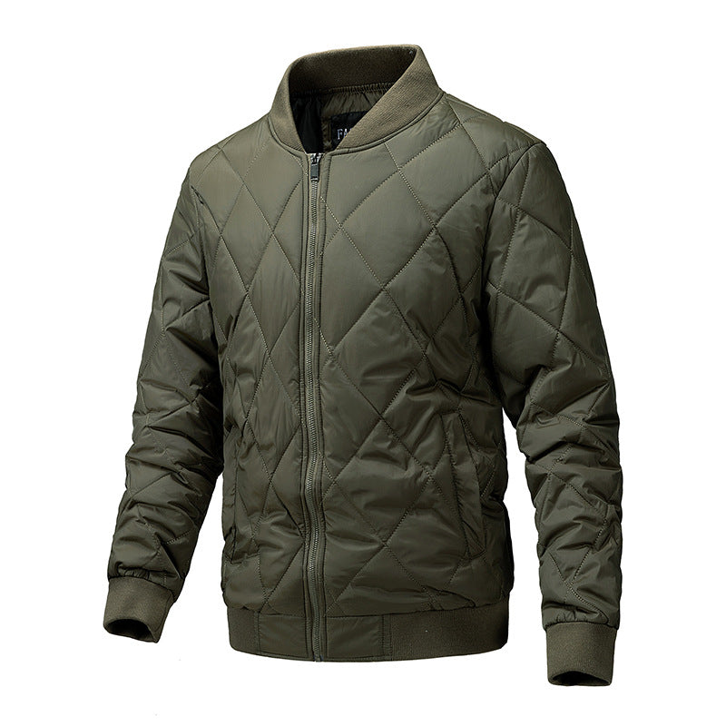 Monochrome Cotton-Padded Coat with European and American Style