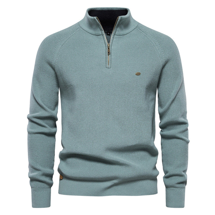 Men's Fashionable Simple Half Turtleneck Solid Color Top