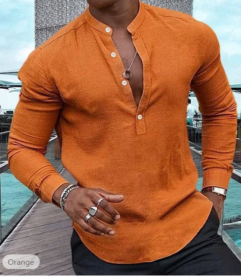 Classic Fit Vintage Long Sleeve Shirt for Men