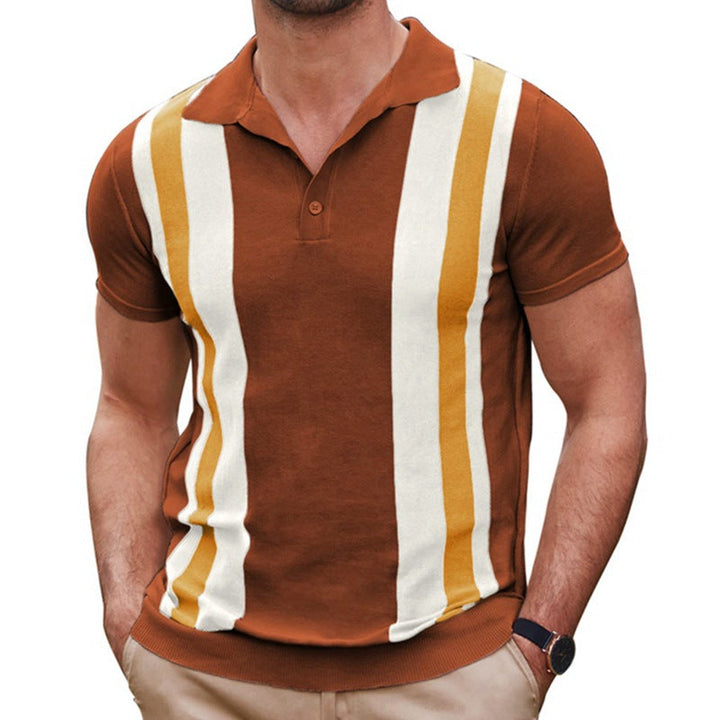 Men's Summer Stripes Jacquard Short Sleeve