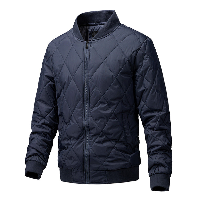 Monochrome Cotton-Padded Coat with European and American Style
