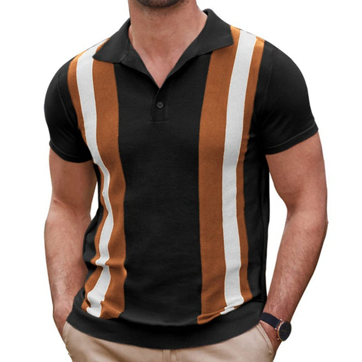 Men's Summer Stripes Jacquard Short Sleeve