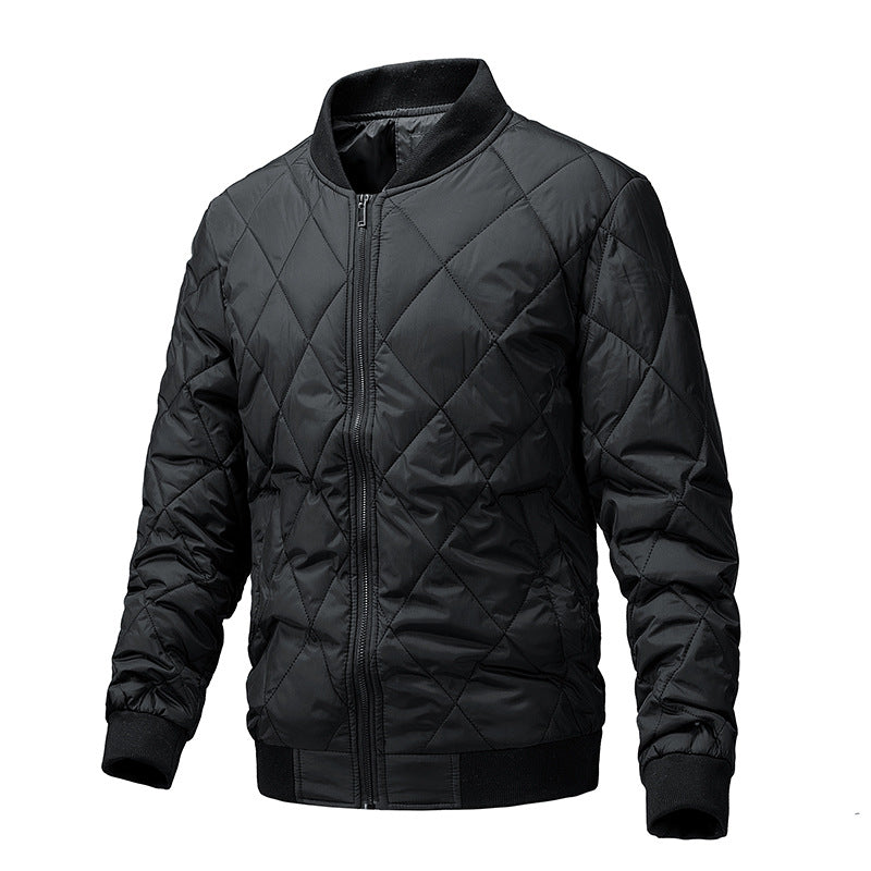 Monochrome Cotton-Padded Coat with European and American Style