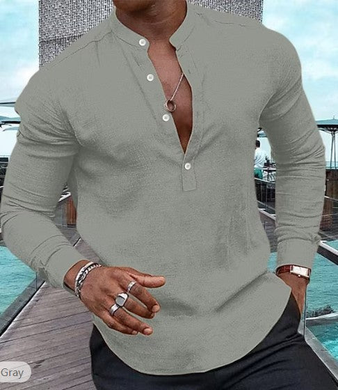 Classic Fit Vintage Long Sleeve Shirt for Men
