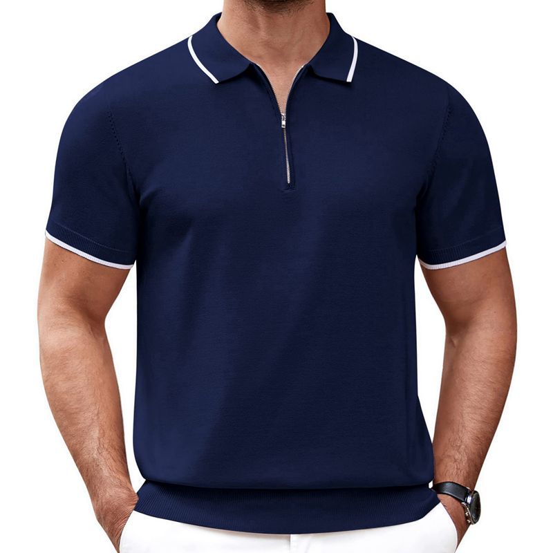 Men's Summer Zipper Short Sleeve