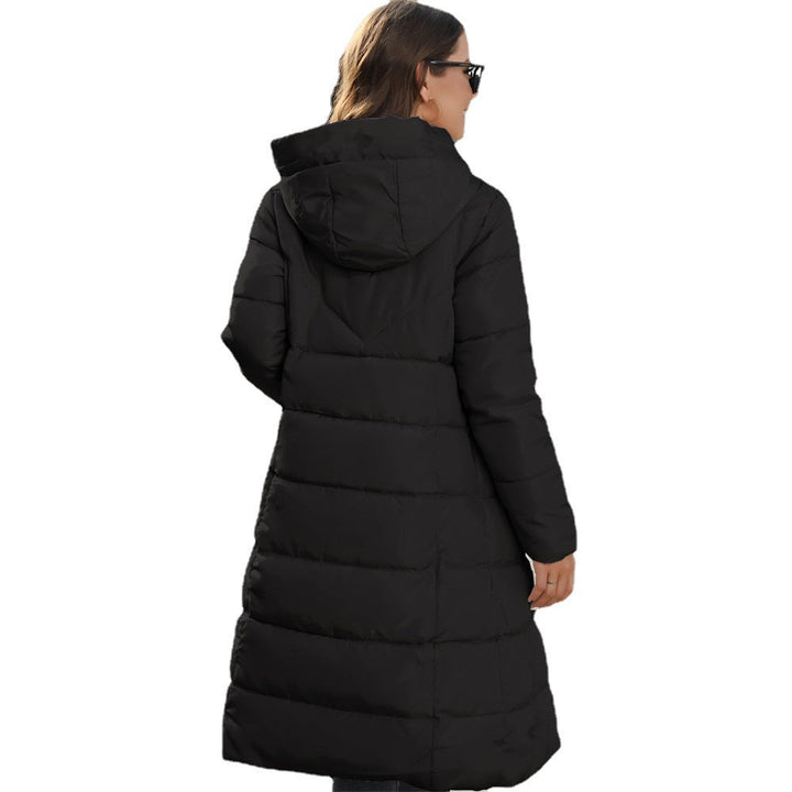 Women's Mid-length Slim Fit Hooded Cotton Padded Jacket