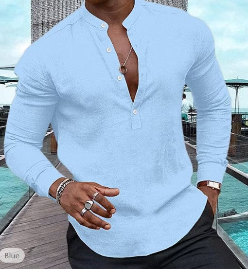 Classic Fit Vintage Long Sleeve Shirt for Men