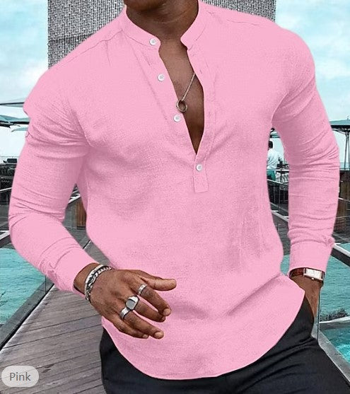 Classic Fit Vintage Long Sleeve Shirt for Men