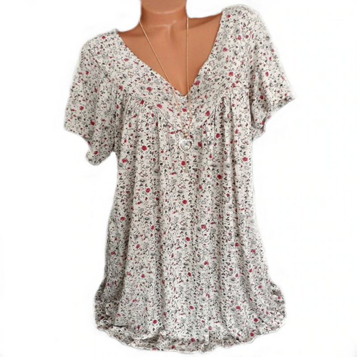 Summer V-neck Loose T-shirt - Clevecorner