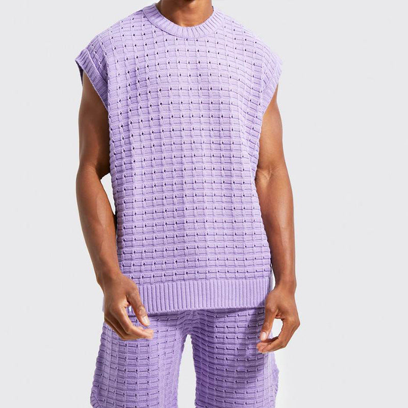 Men's Two-Piece Short-Sleeved Shirt and Shorts Set