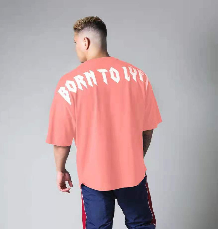 Men's Fitness Loose Top Elastic Short Sleeve
