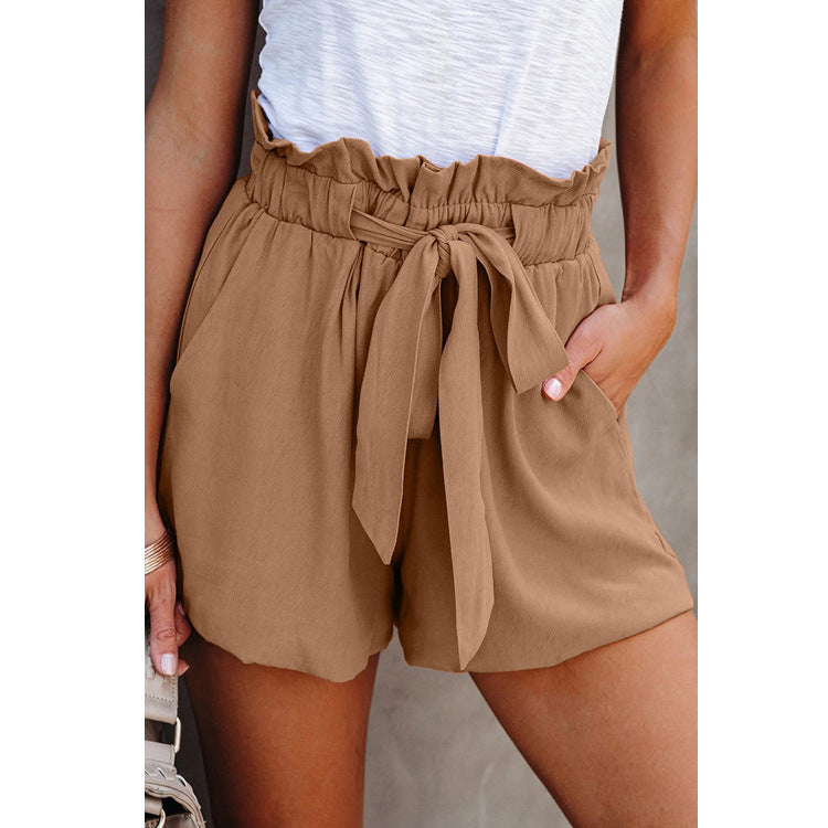 Women Summer Pants Casual Loose High Waist Shorts - Clevecorner