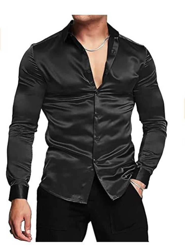 Men's Stylish Satin Lounge Shirt