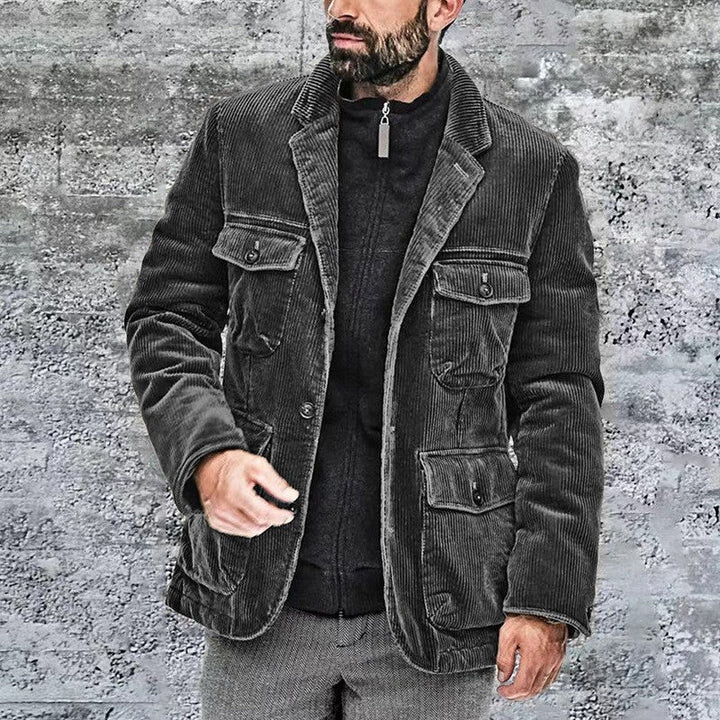 Men's Pure Color Open Lining Casual Jacket