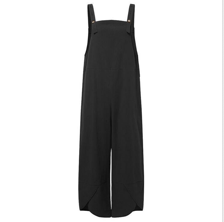 Women's Solid Color Casual Cropped Overalls - Clevecorner