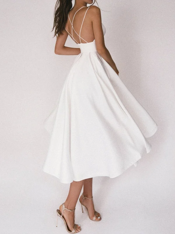 Women's Elegant Strappy Halter Dress - Clevecorner