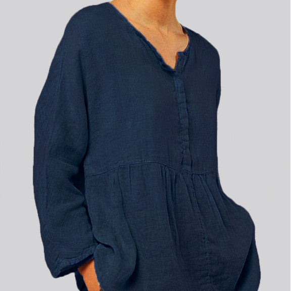 Women's Cotton Linen Casual Loose Top