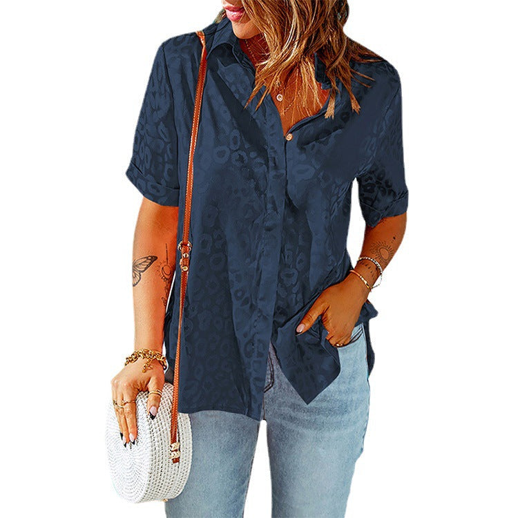 Top Cardigan Loose Short Sleeve Shirt - Clevecorner