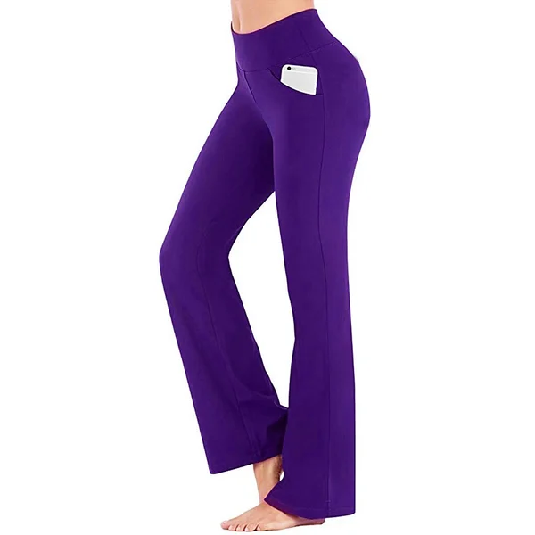 Women's Bootcut Flare Leg Stretchy High Waist Yoga Pants - Clevecorner