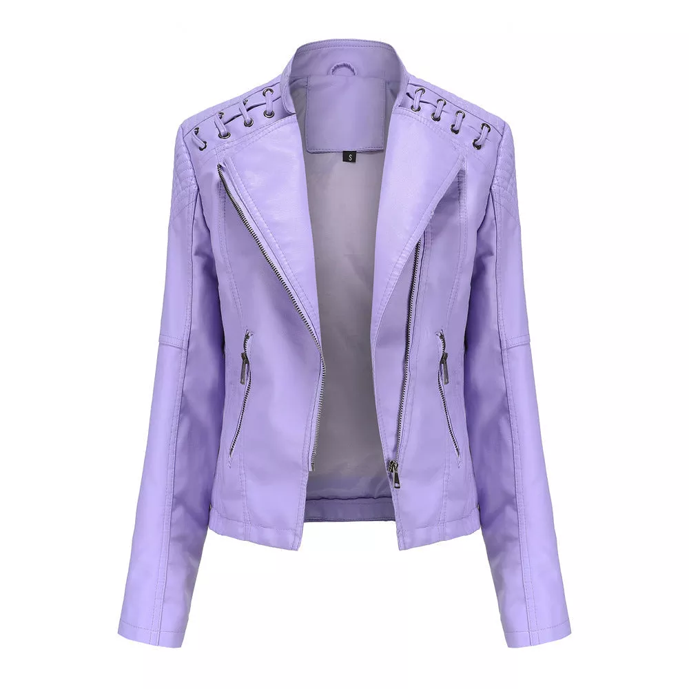 Clevecorner™ Handmade Front Zip Leather Jacket