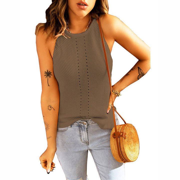 Beach Halter Neck Knitted Loose Vest