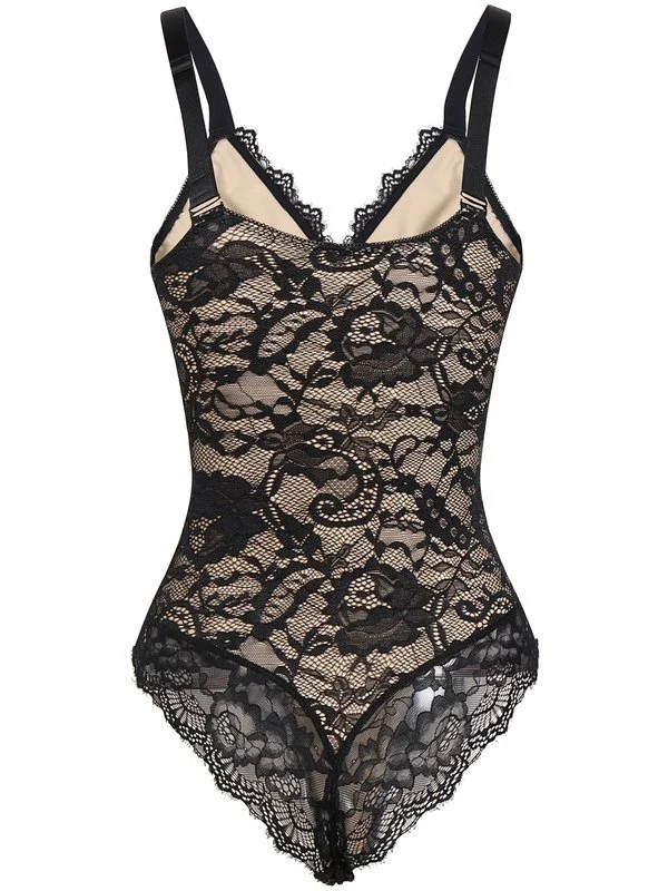 Tummy Control Shapewear Lace Backless Bodysuit