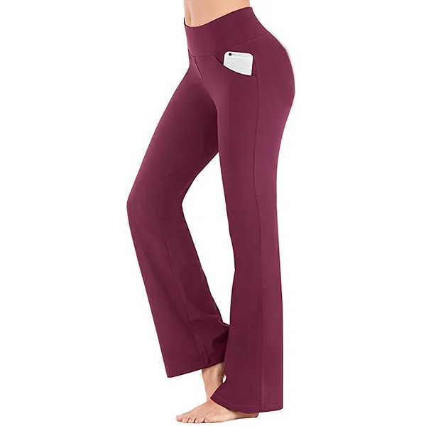 Women's Bootcut Flare Leg Stretchy High Waist Yoga Pants - Clevecorner