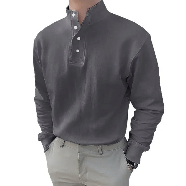 Gentleman's Stand-up Collar Long-sleeved Shirt