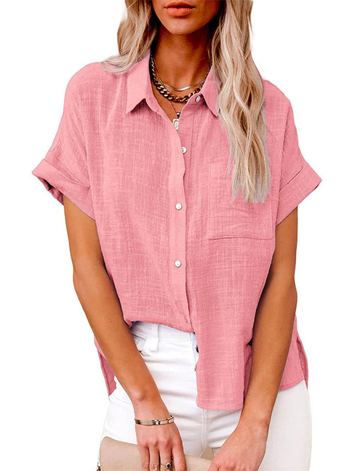 Solid Color Casual Loose Women's Patchwork Pocket Cardigan