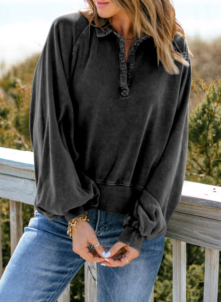 Long Sleeve V-Neck Pullover Sweatshirt