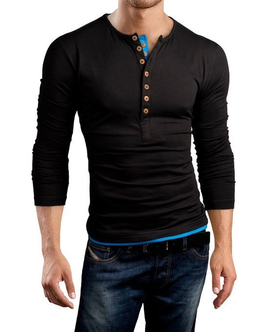 Men's Casual Henley T-Shirt
