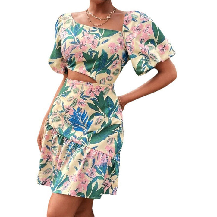 Women's Floral Print Dress - Clevecorner