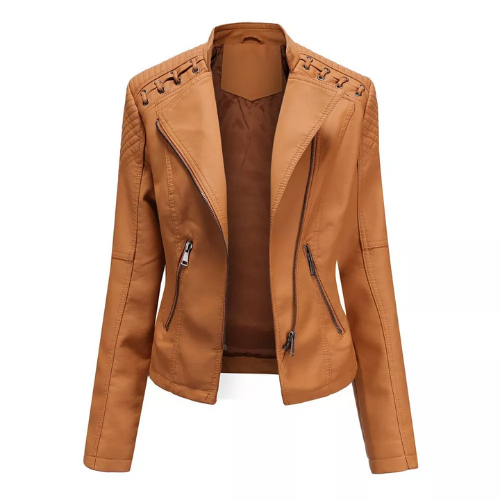 Clevecorner™ Handmade Front Zip Leather Jacket